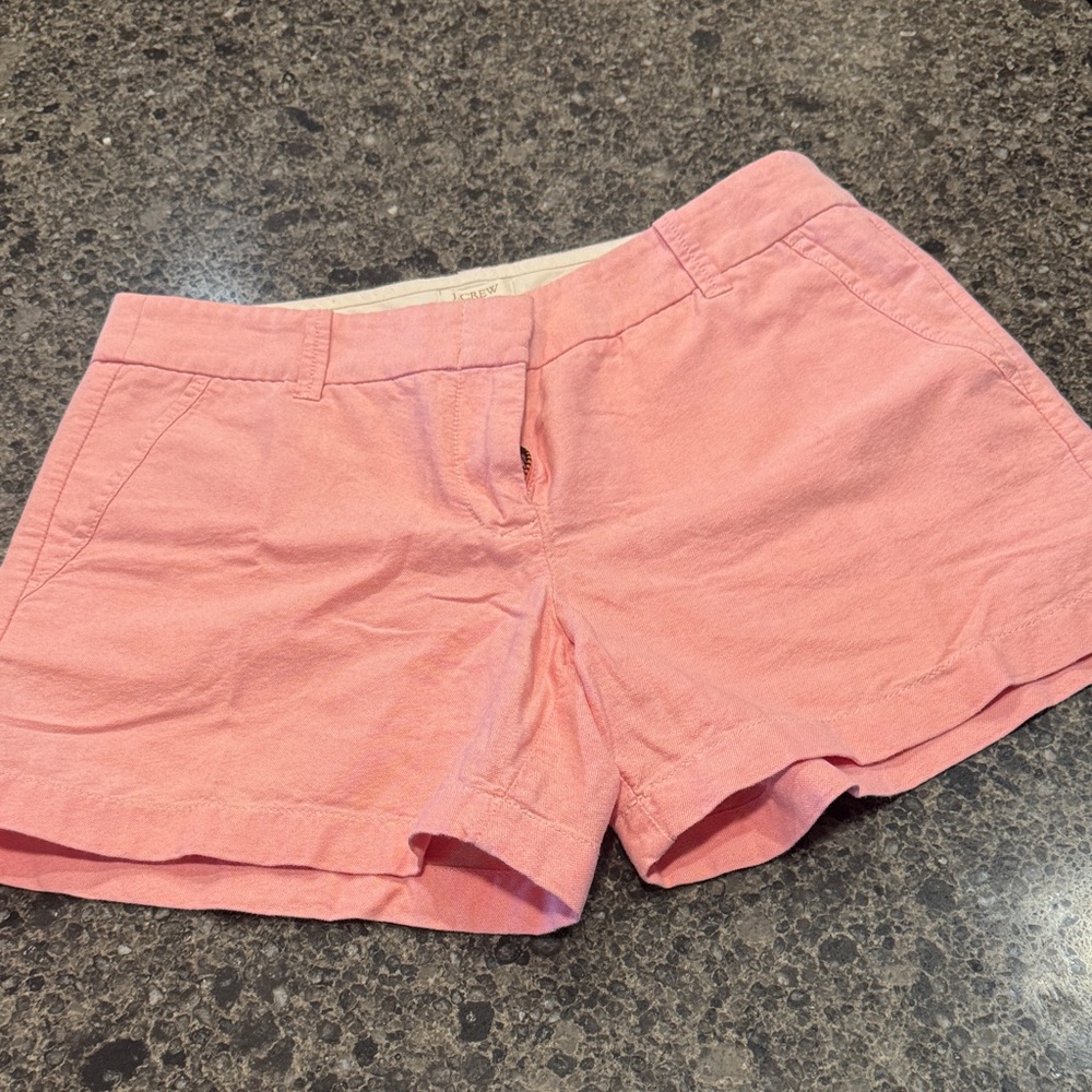 J. Crew Coral Pink Linen-Blend Casual Shorts